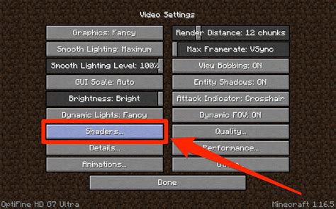 how to add shaders mc