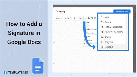 how to add signature in docs mobile
