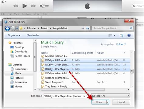 how to add song files to esound