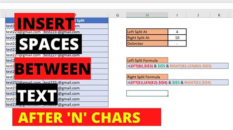 how to add space between text and number in excel