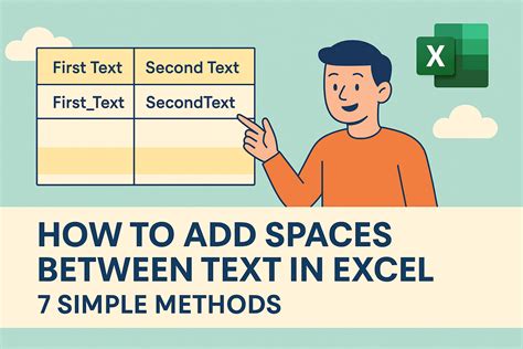 how to add space in excel between text