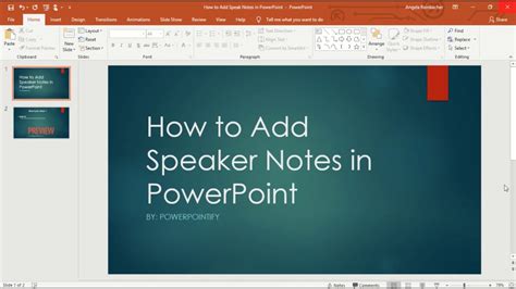 how to add speaker notes to a powerpoint presentation