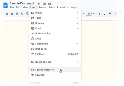 how to add special characters in google docs on ipad