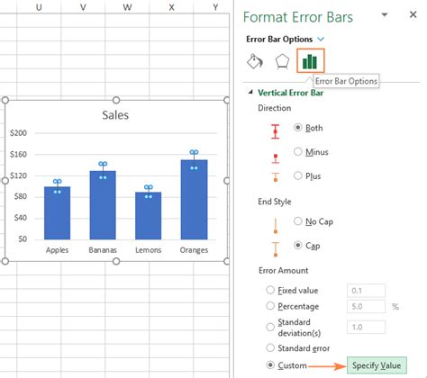how to add standard error of the mean bars in excel