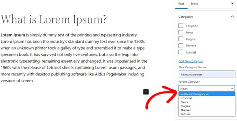 how to add sub categories in wordpress