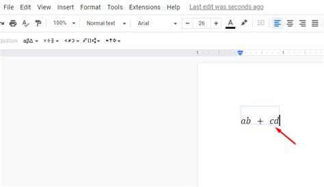 how to add superscript in google docs equation