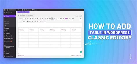 How To Add Table In Wordpress Editor
