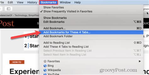 How To Add Tabs To Bookmarks