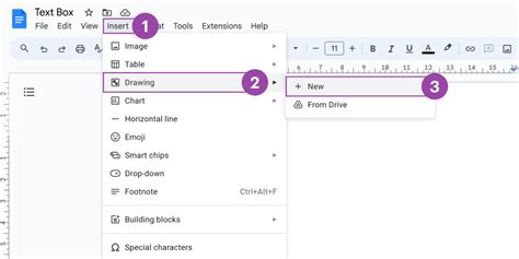how to add text box google docs app