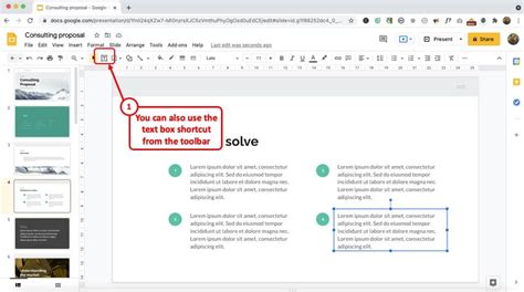 how to add text box google slides