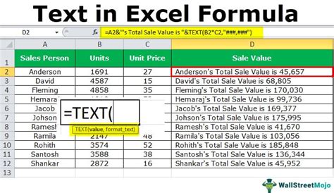 how to add text formula in excel