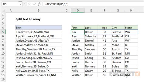 how to add text split function in excel