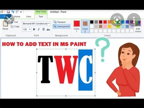 how to add text to a photo in microsoft paint