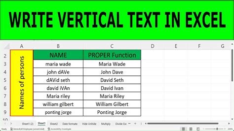 how to add text vertical in excel