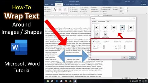 how to add text wrapping in word