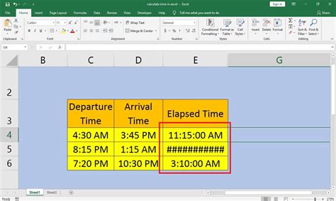 how to add time elapsed in excel