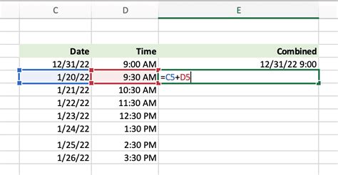 how to add time in excel column