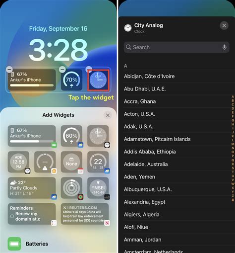 how to add time widget to iphone lock screen