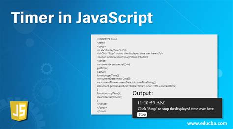 How To Add Timer Javascript