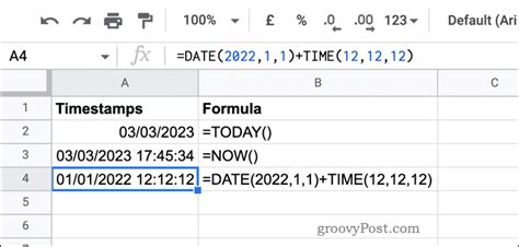 how to add timestamp in google sheets