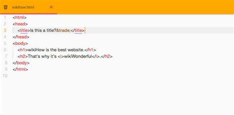 how to add title in html code