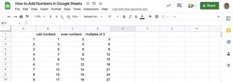 how to add together numbers in a column in google sheets