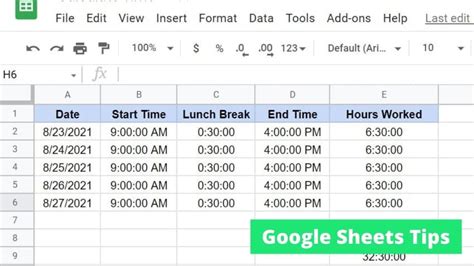 how to add total hours in google sheets