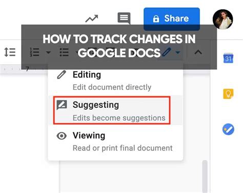 how to add track changes in google docs