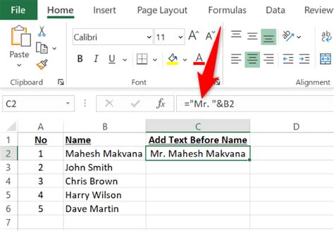 how to add two text in excel formula