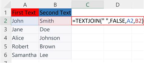 how to add two text values in excel