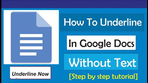 how to add underline without text in google docs