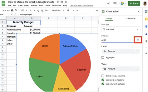 how to add values to pie chart in google sheets
