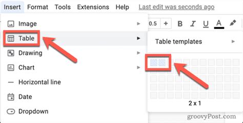 how to add vertical line in google docs table