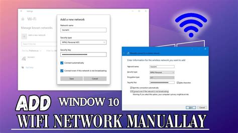 how to add wifi manually in windows 10