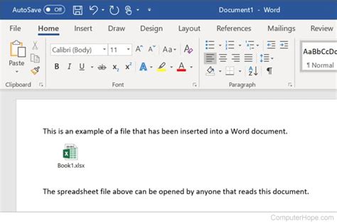 how to add word file in word document