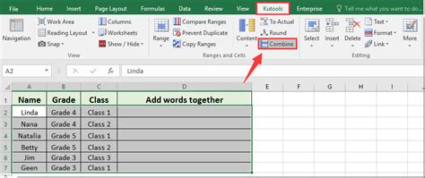 how to add words in excel