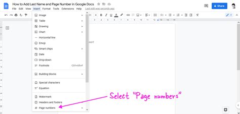 how to add your name in google docs