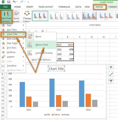 how to adjust chart title in excel