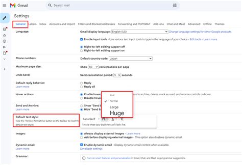 How increase text size gmail inbox musliarab