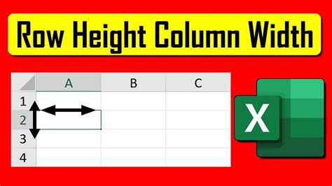 how to adjust row height and column width in excel