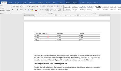 How To Adjust The Height Of A Row In Word