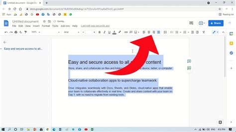 how to align text on google docs