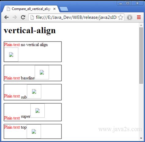 how to align text vertically in html table