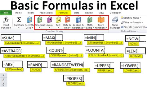 how to all formulas in excel
