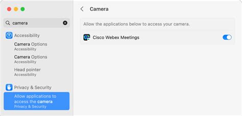 how to allow apps access to camera on mac