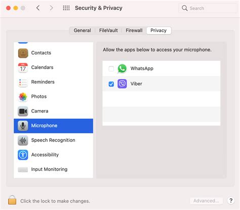 how to allow apps to access microphone on mac