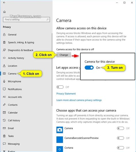how to allow camera access to all apps