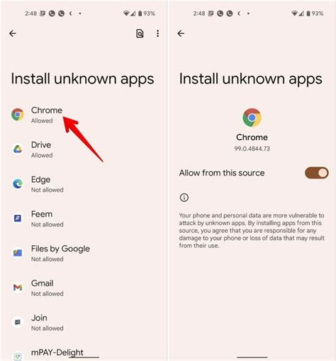 how to allow installation from unknown sources on android