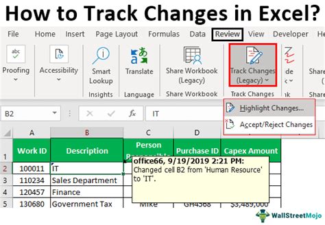 how to allow track changes in excel