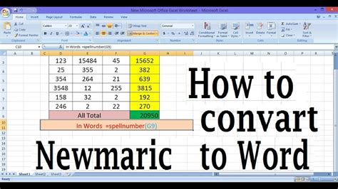 how to amount in words in excel